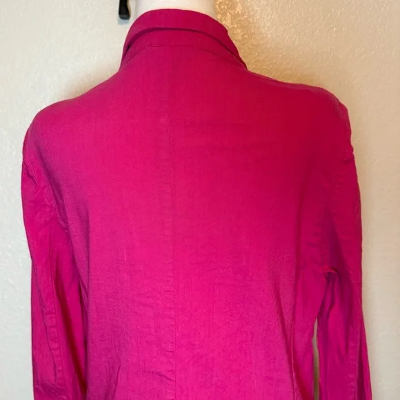 Halston Hot Pink Linen Blend Blazer Size XL - Picture 7 of 13